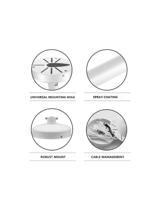 YelaJoy 6 inch Base Wall Mount Bracket for Surveillance Cameras IP CCTV, Compatible with Eufy Cameras Bullet Dome PTZ, Cable Management Pole Mounting Antirust Base Powder Spray Coated - Image 4